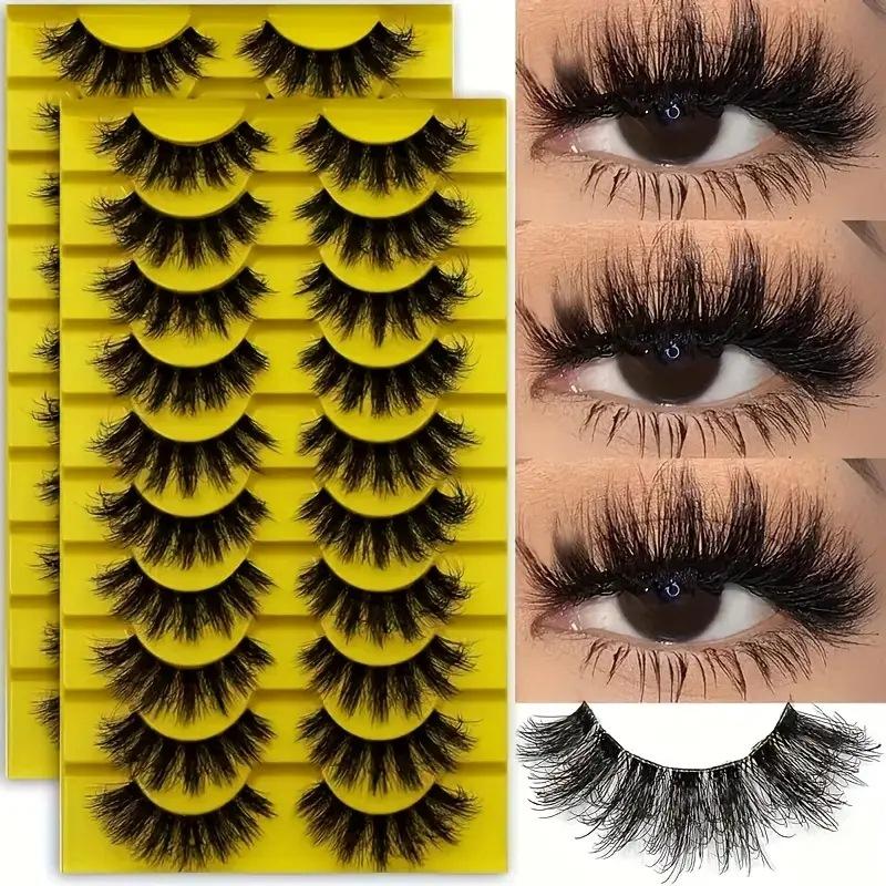 Faux Mink Lash - 10 Pairs Eye Eyelashes 5D Fluffy