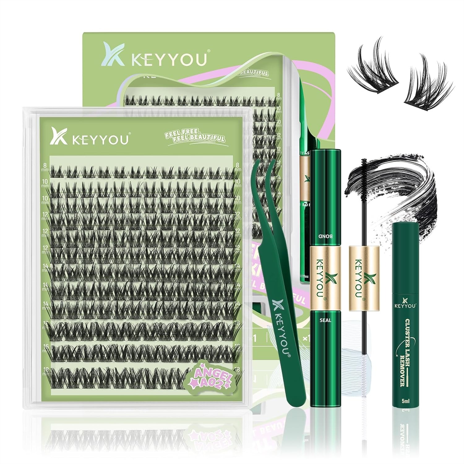 Eyelash Extension Images Free - 144Pcs Lash Clusters Kit with Glue,