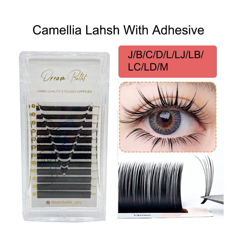 Eyelash Extension C Curl - dream ballet Camellia Lashes with Adhesive