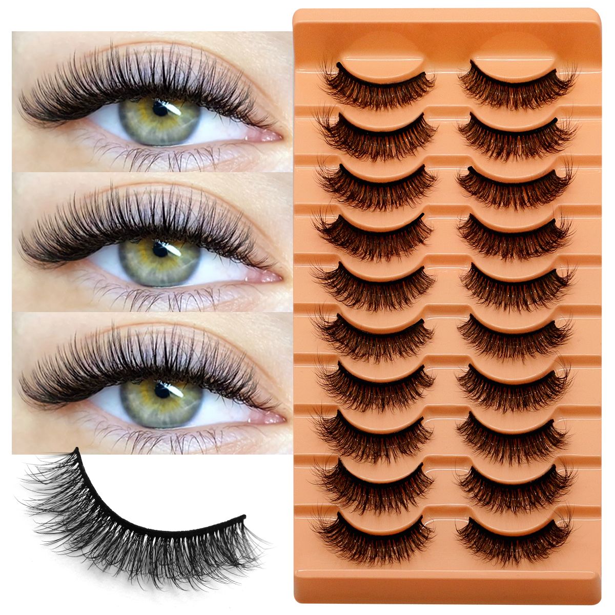 Faux Mink Lash - 10 Pairs Lashes 6D Faux Mink