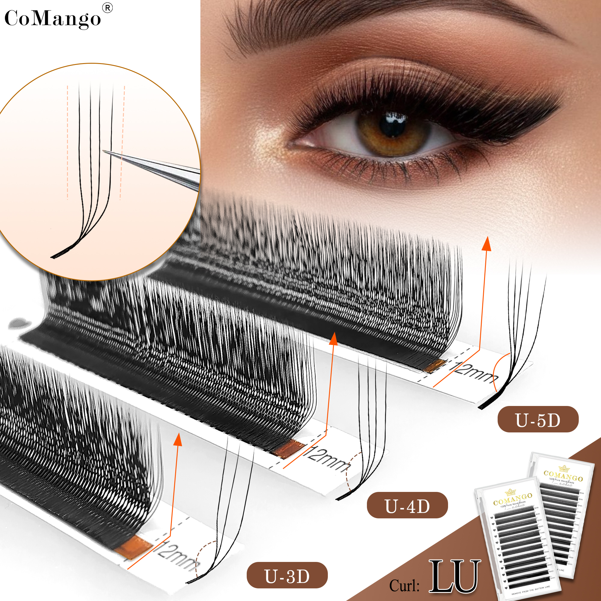Eyelash Extension C Curl - CoMango 3D 4D 5D U Shaped