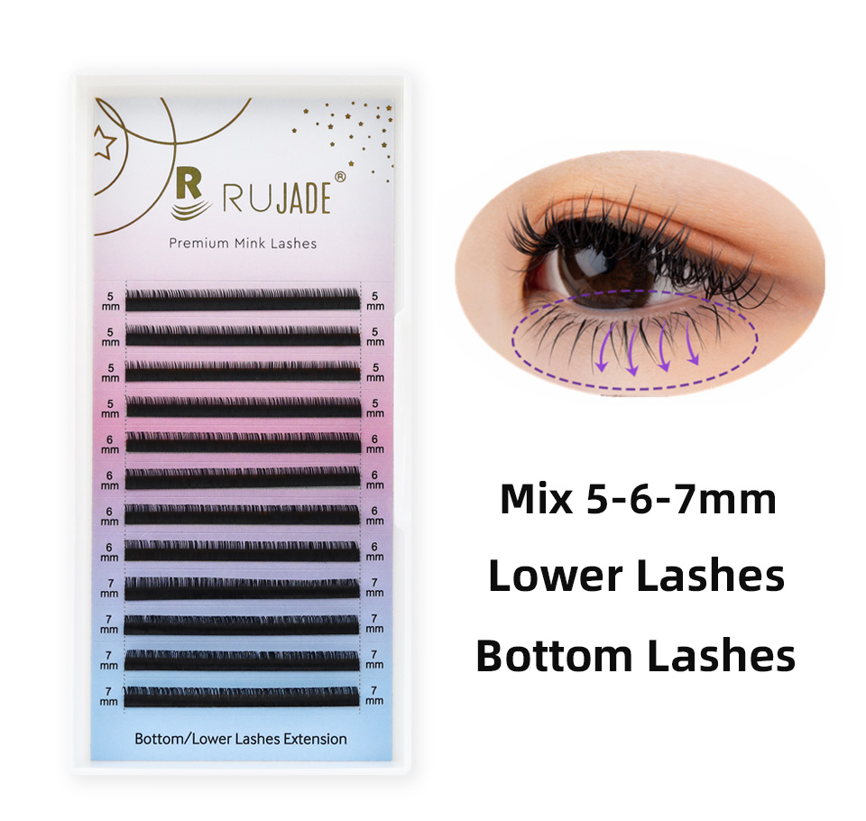 Eyelash Extension C Curl - Lower Lashes Mix 5 6 7mm
