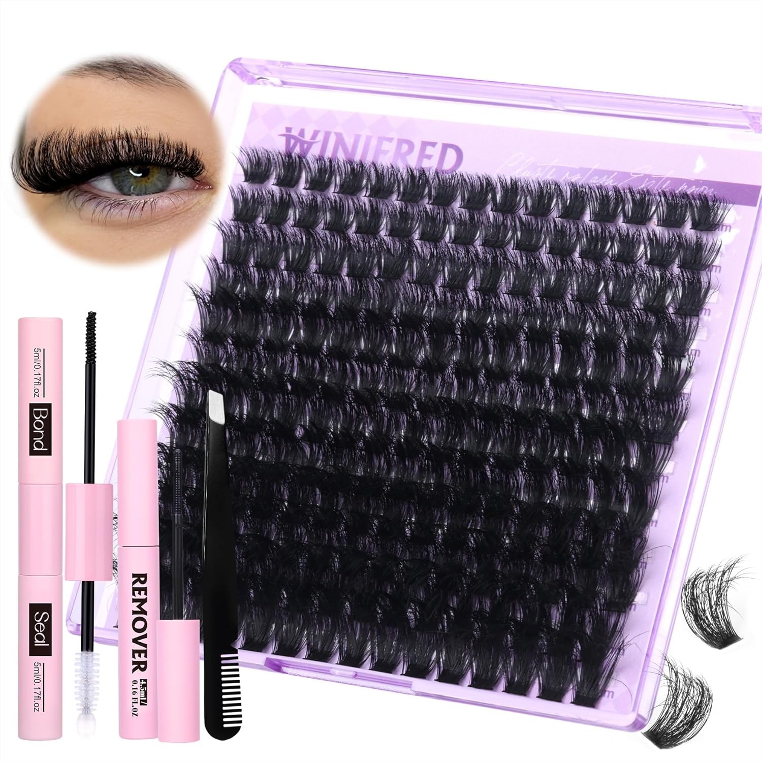 Eyelash Extension Images Free - Thick Lash Clusters Kit 100D Volume