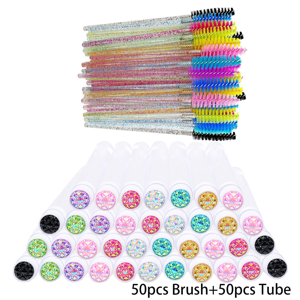 Micro Brush Applicator - 50PCS Dust-Proof Eyelash Brush Tube Empty