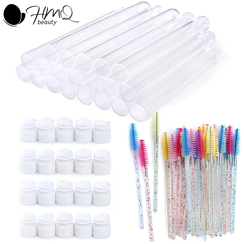 Micro Brush Applicator - Eyelash Brush Tube With Eyebrow Brushes