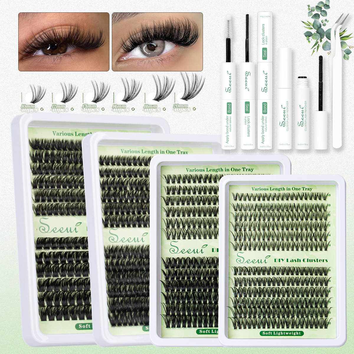Faux Mink Lash - Cluster Lashes Kit Individual Lashes Volume