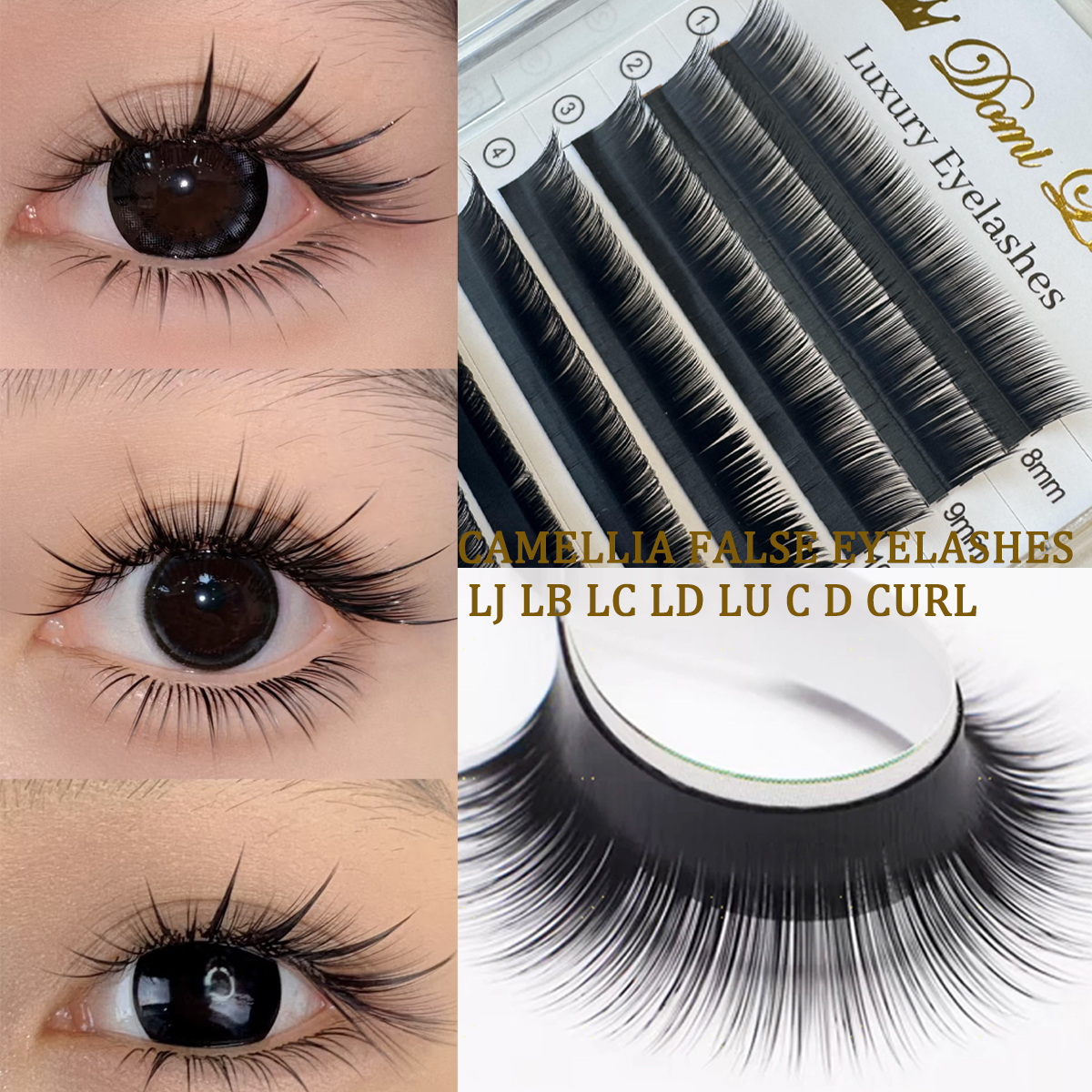 Eyelash Extension C Curl - Domi Faux Mink False Individual Eyelash