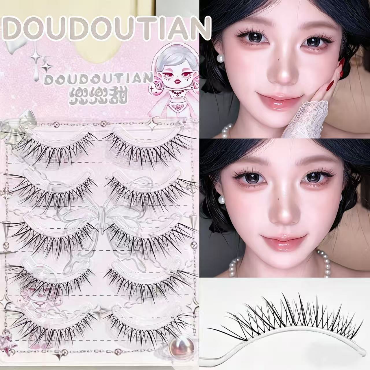 Eyelash Extension Douyin - Doudoutian 5 Pairs Fox Eyelashes Fluffy