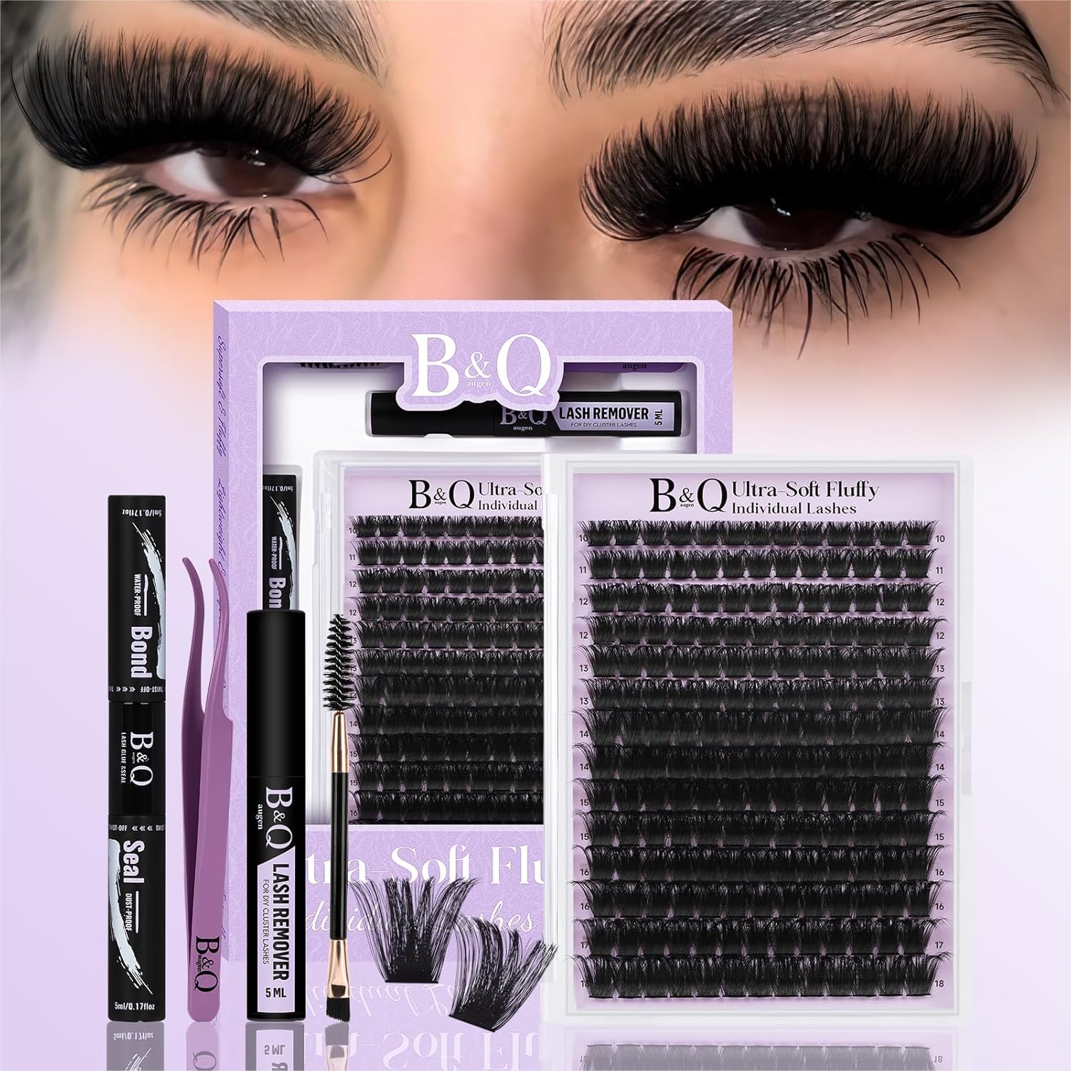 Eyelash Extension Images Free - Fluffy Lash Clusters Kit, UltraSoft 200D