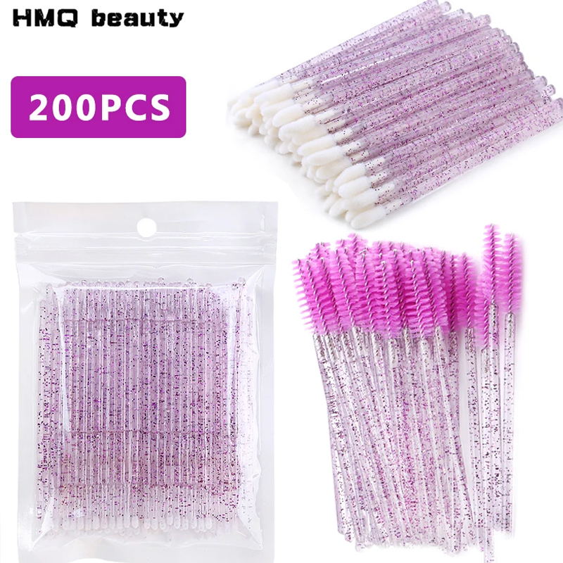 Micro Brush Applicator - 100/200Pcs Disposable Makeup Brush Crystal Lip
