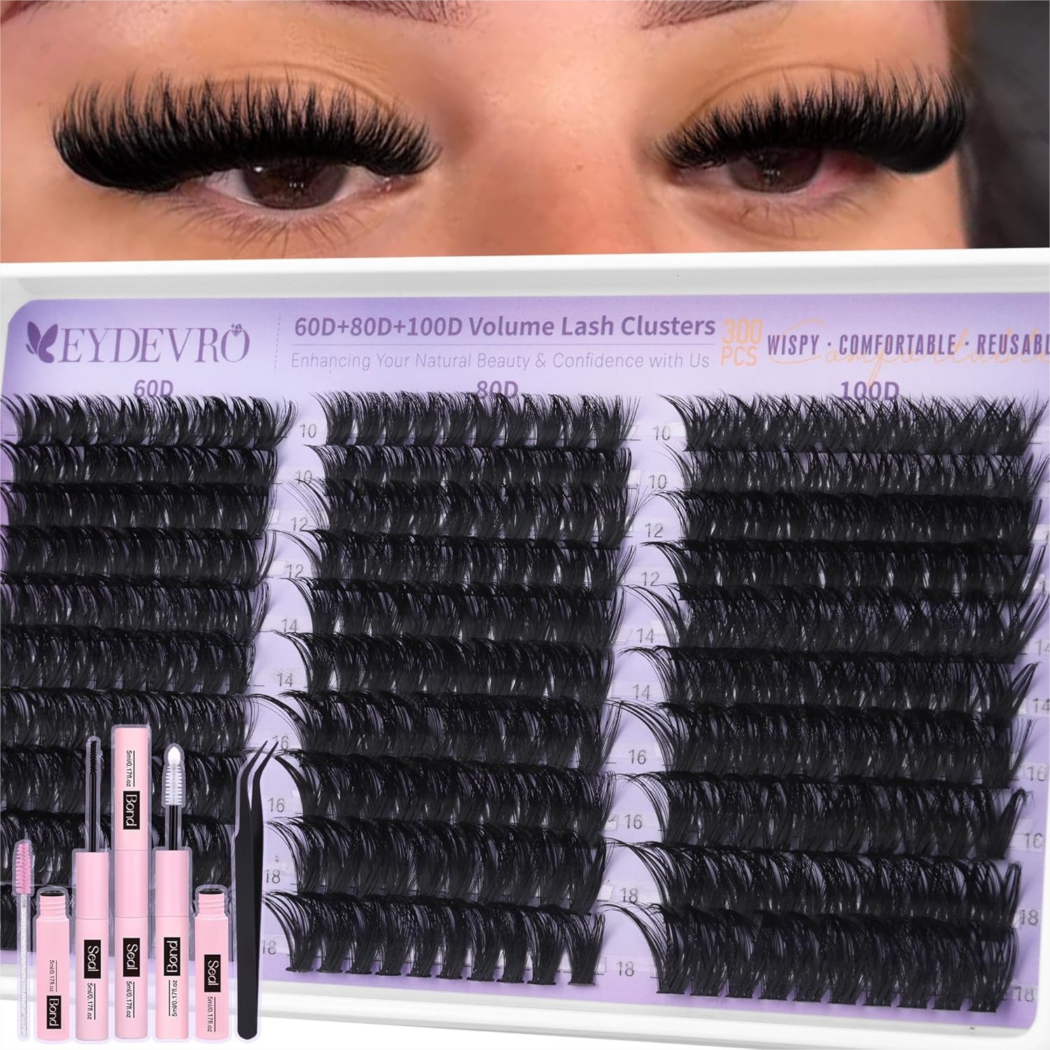 Volume Lash Clusters Kit 60D80 - Eyelash Extension Images Free recension och pris
