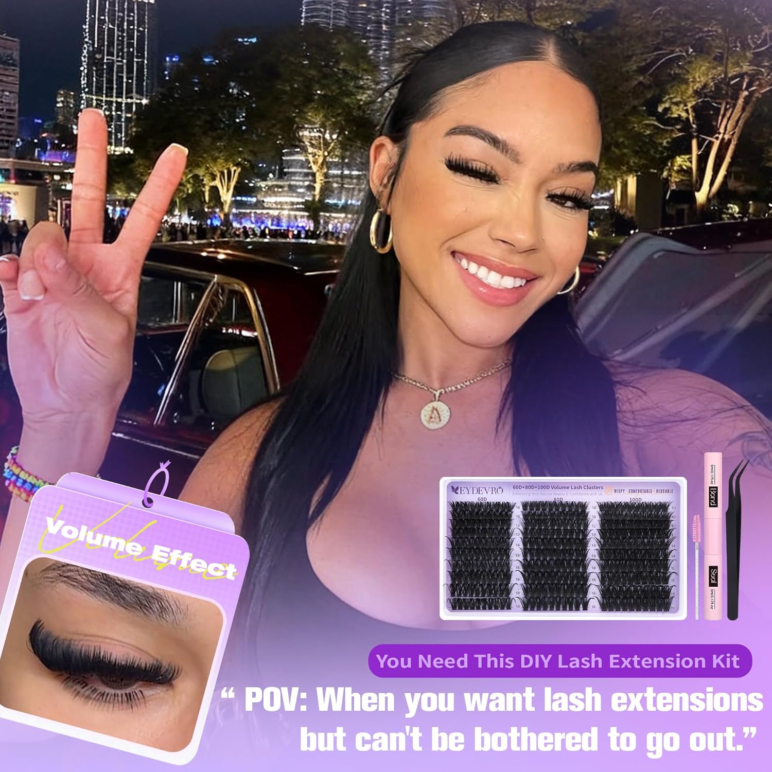 Volume Lash Clusters Kit 60D80 - Eyelash Extension Images Free recension och pris