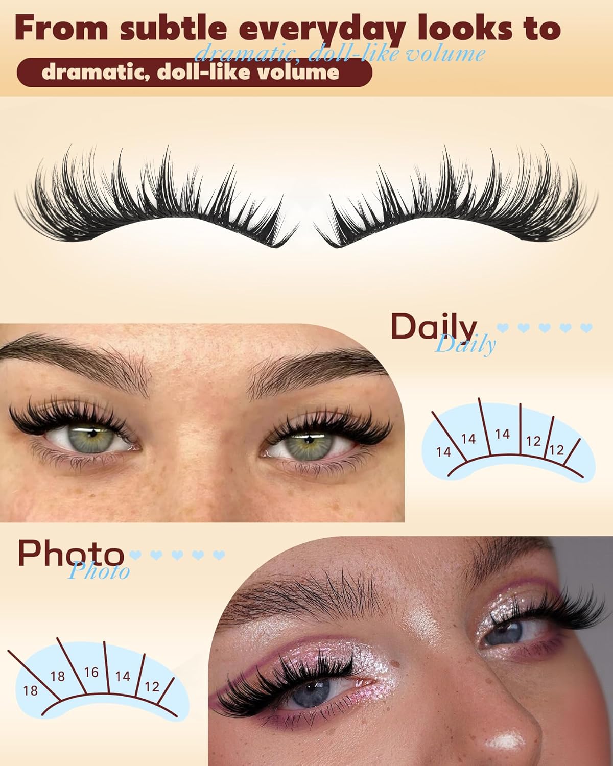 Lash Clusters Kit 12-18mm Mang - Eyelash Extension Images Free recension och pris