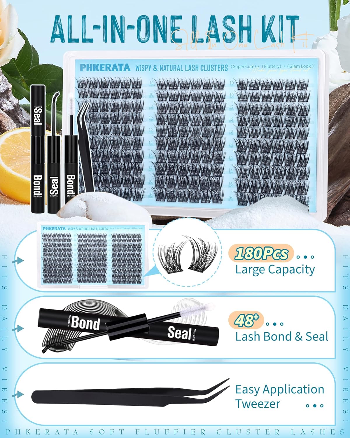 Natural Lash Clusters Kit 180P - Eyelash Extension Images Free recension och pris
