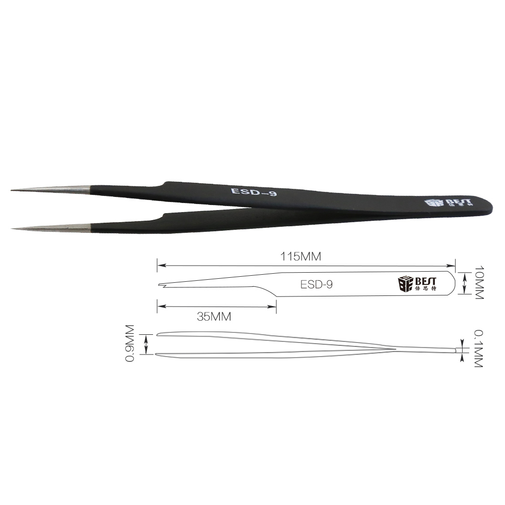 BST-ESD-9 Anti-Static Tweezers - Eyelash Extension In Chinese recension och pris