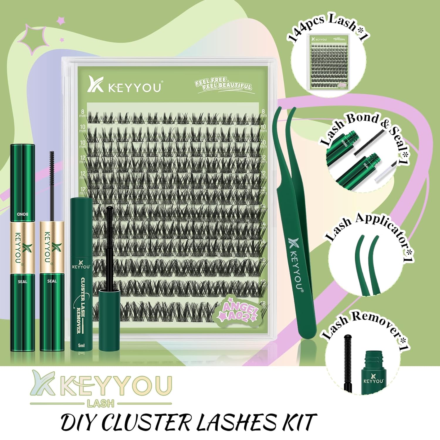 144Pcs Lash Clusters Kit with  - Eyelash Extension Images Free recension och pris