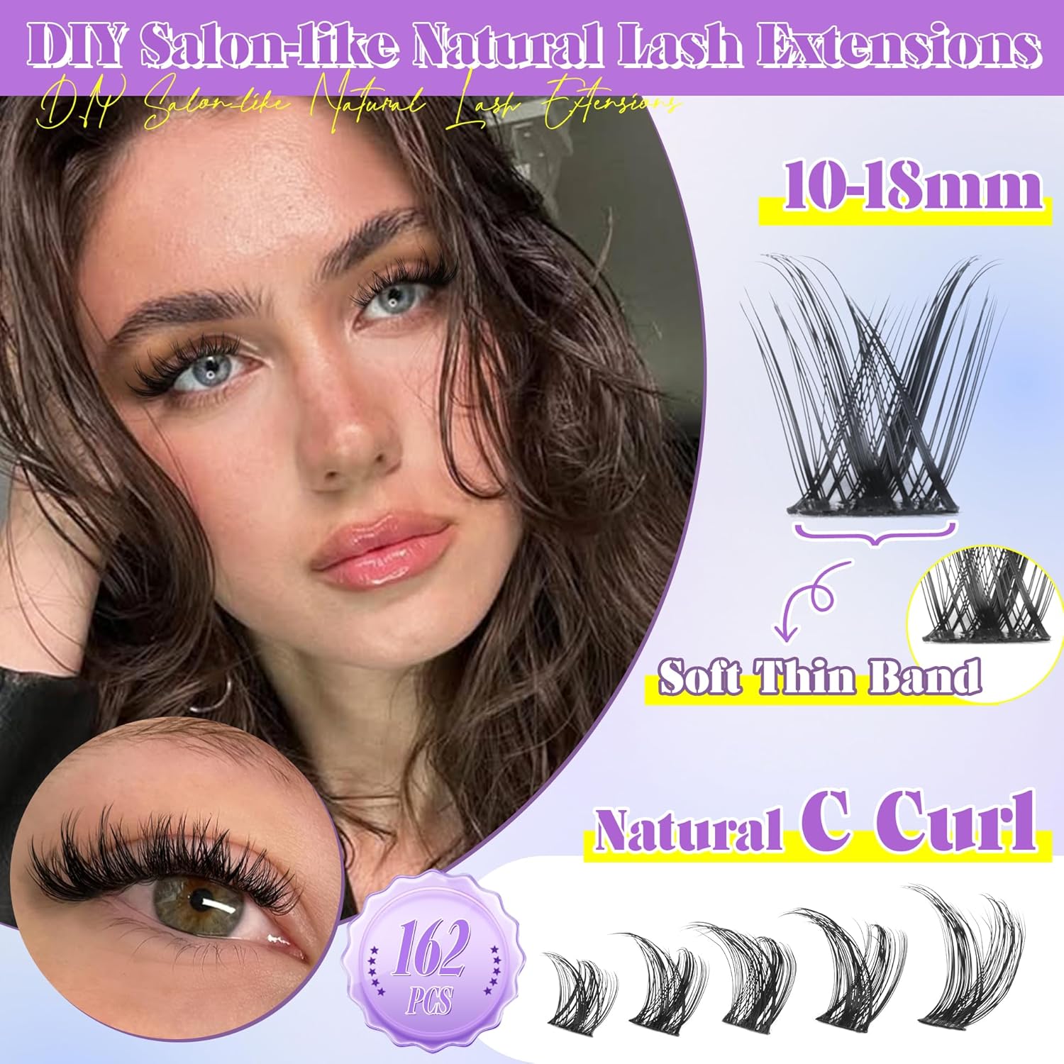 Wispy Lash Clusters Kit 162pcs - Eyelash Extension Images Free recension och pris