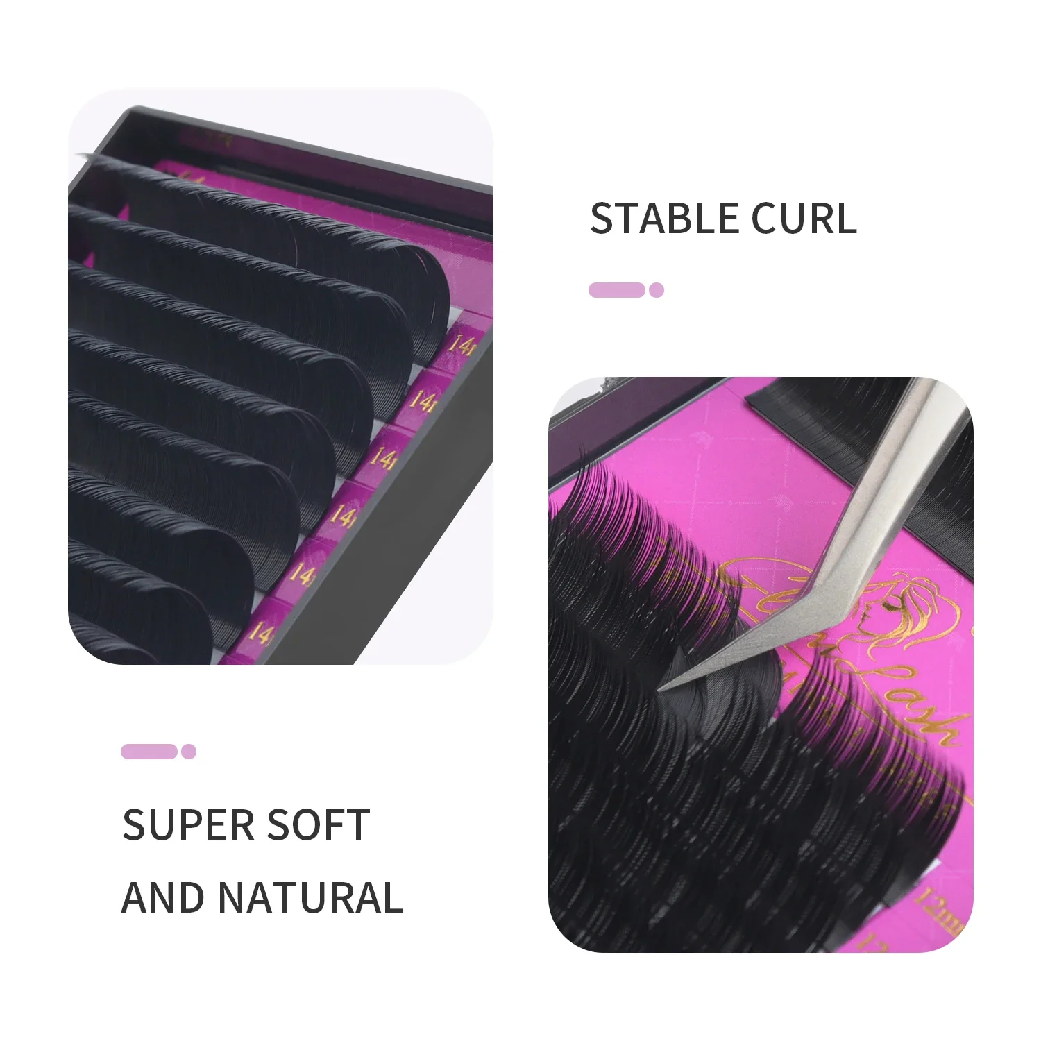 GLAMLASH Wholesale 16Rows BCCC - Eyelash Extension C Curl recension och pris