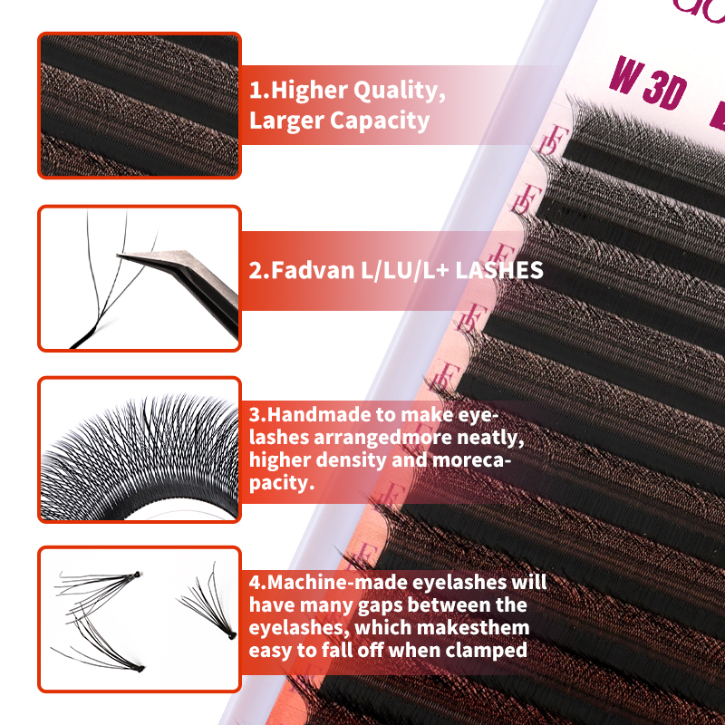 FADVAN 3D Lashes W Shaped Eyel - Eyelash Extension C Curl recension och pris