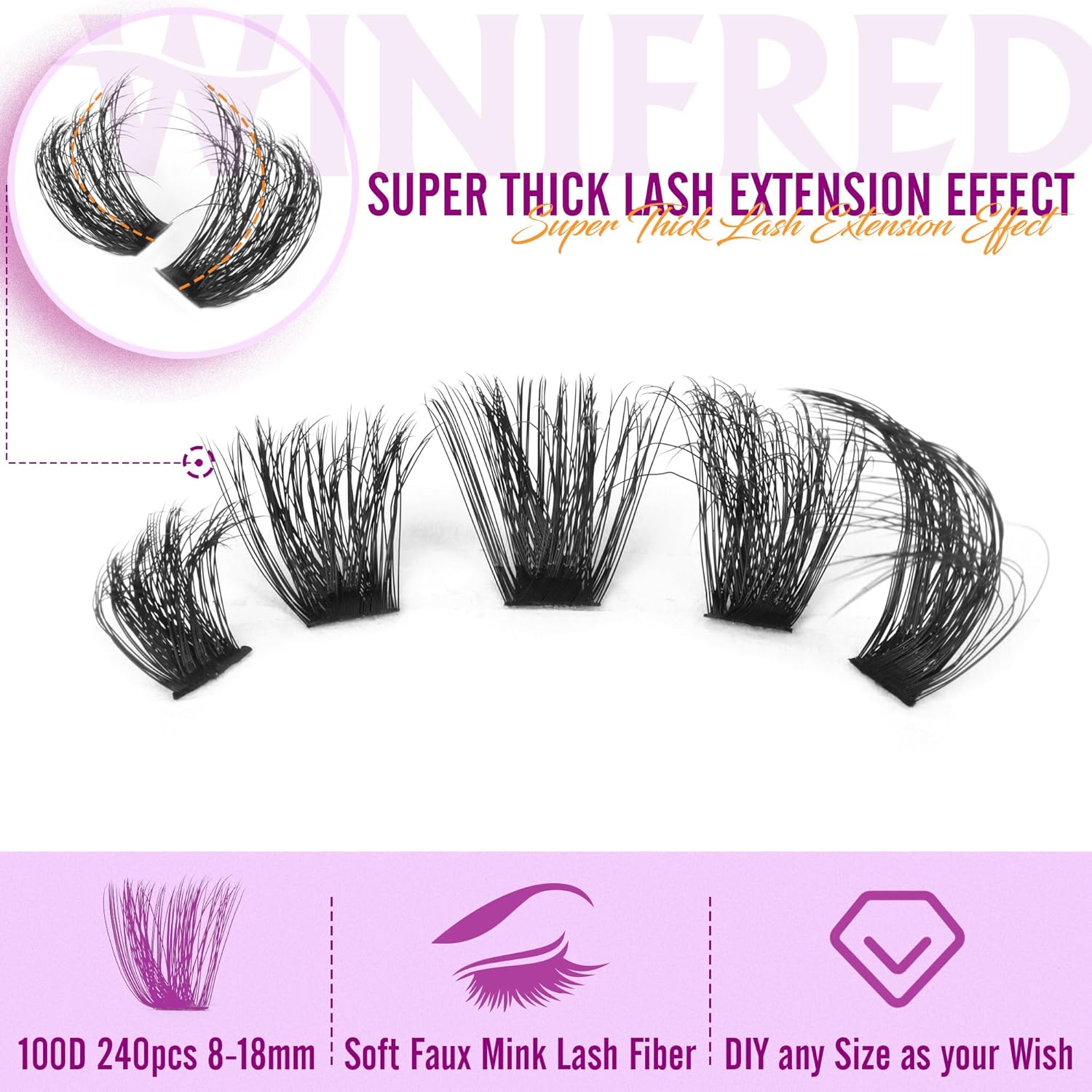 Thick Lash Clusters Kit 100D V - Eyelash Extension Images Free recension och pris