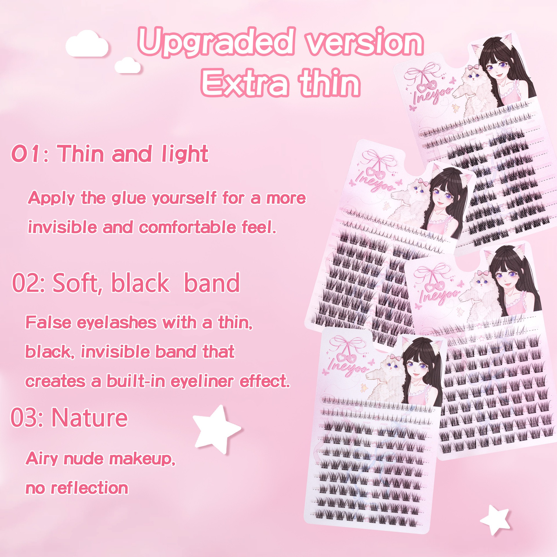 Long Slender False Eyelashes B - Eyelash Extension In Chinese recension och pris