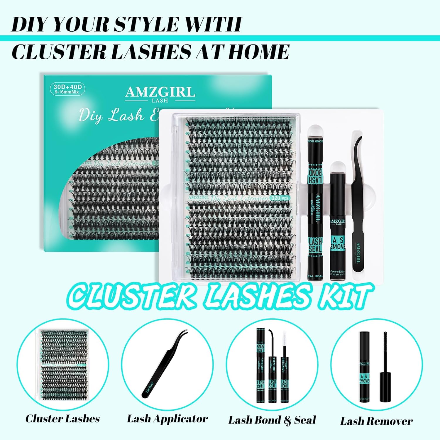 DIY Lash Clusters Kit 320Pcs,  - Eyelash Extension Images Free recension och pris