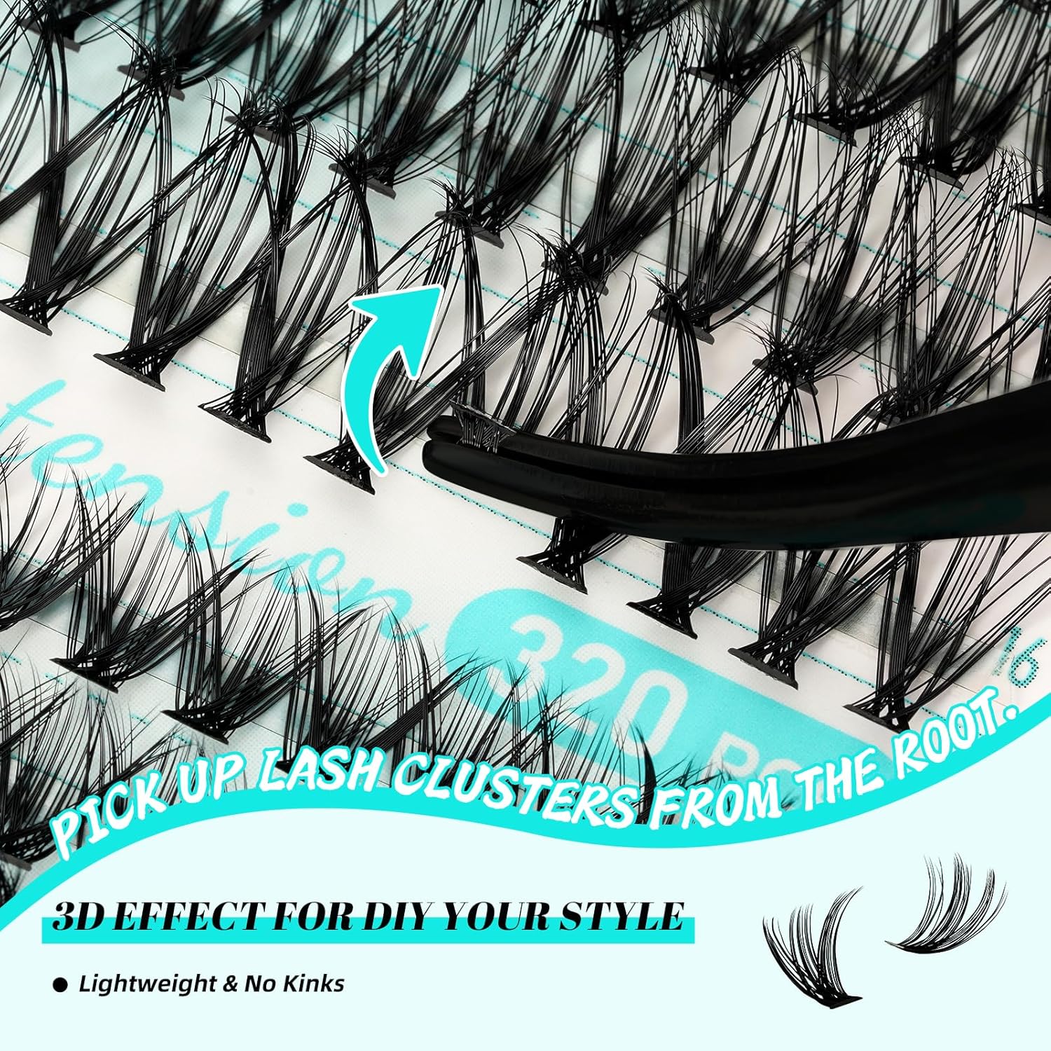 DIY Lash Clusters Kit 320Pcs,  - Eyelash Extension Images Free recension och pris