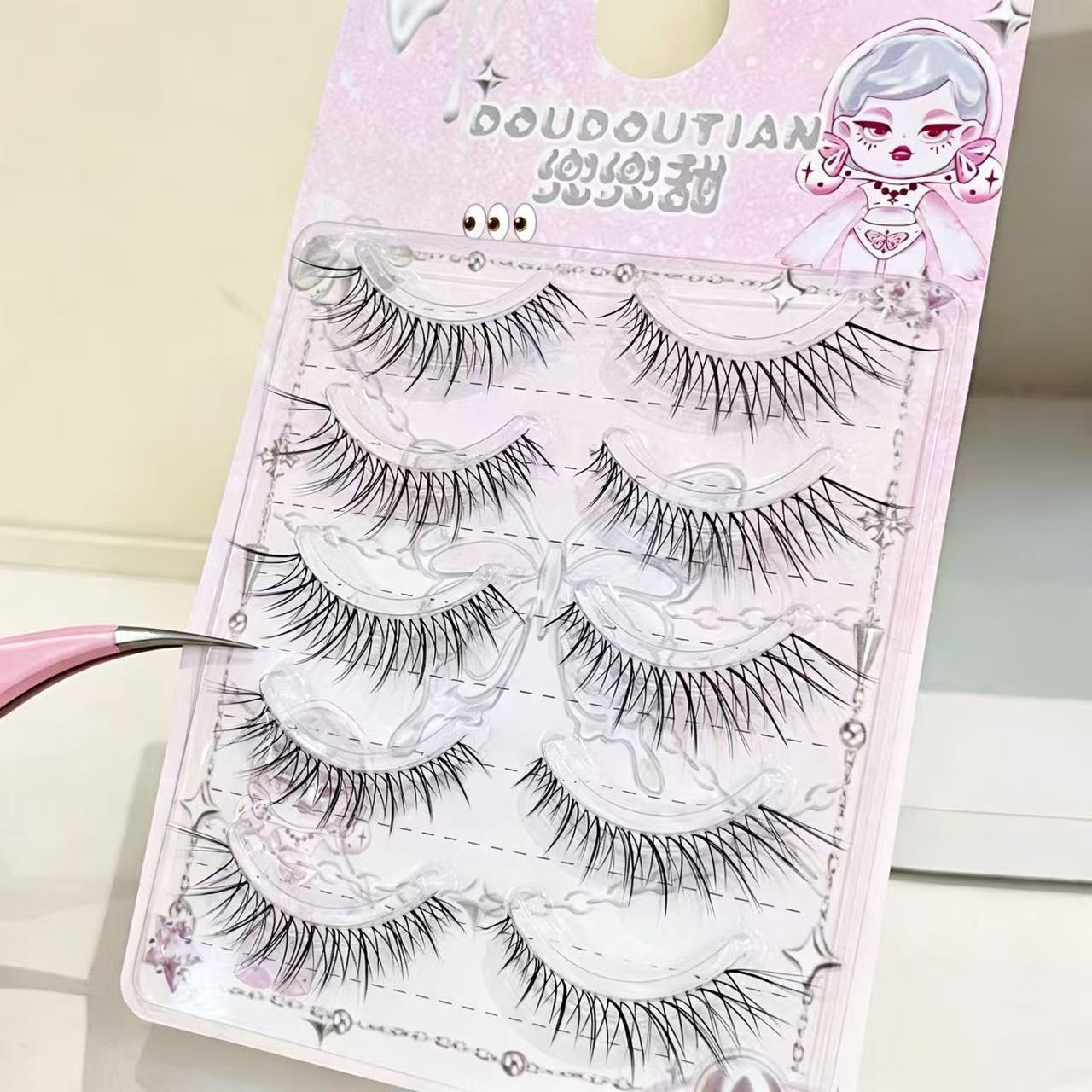 Doudoutian 5 Pairs Fox Eyelash - Eyelash Extension Douyin recension och pris
