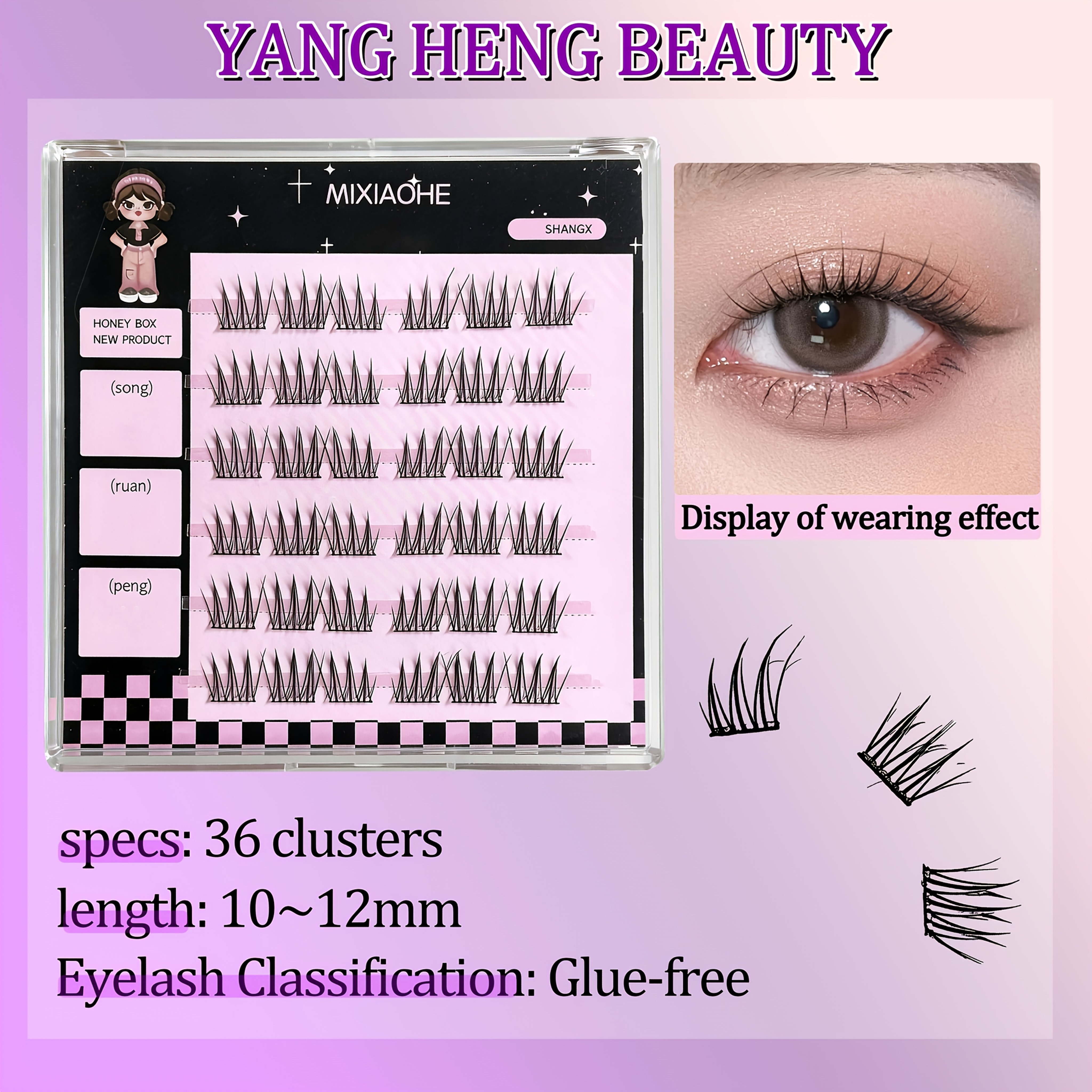 Mixiaohe K Pop Glue Free Clust - Eyelash Extension C Curl recension och pris